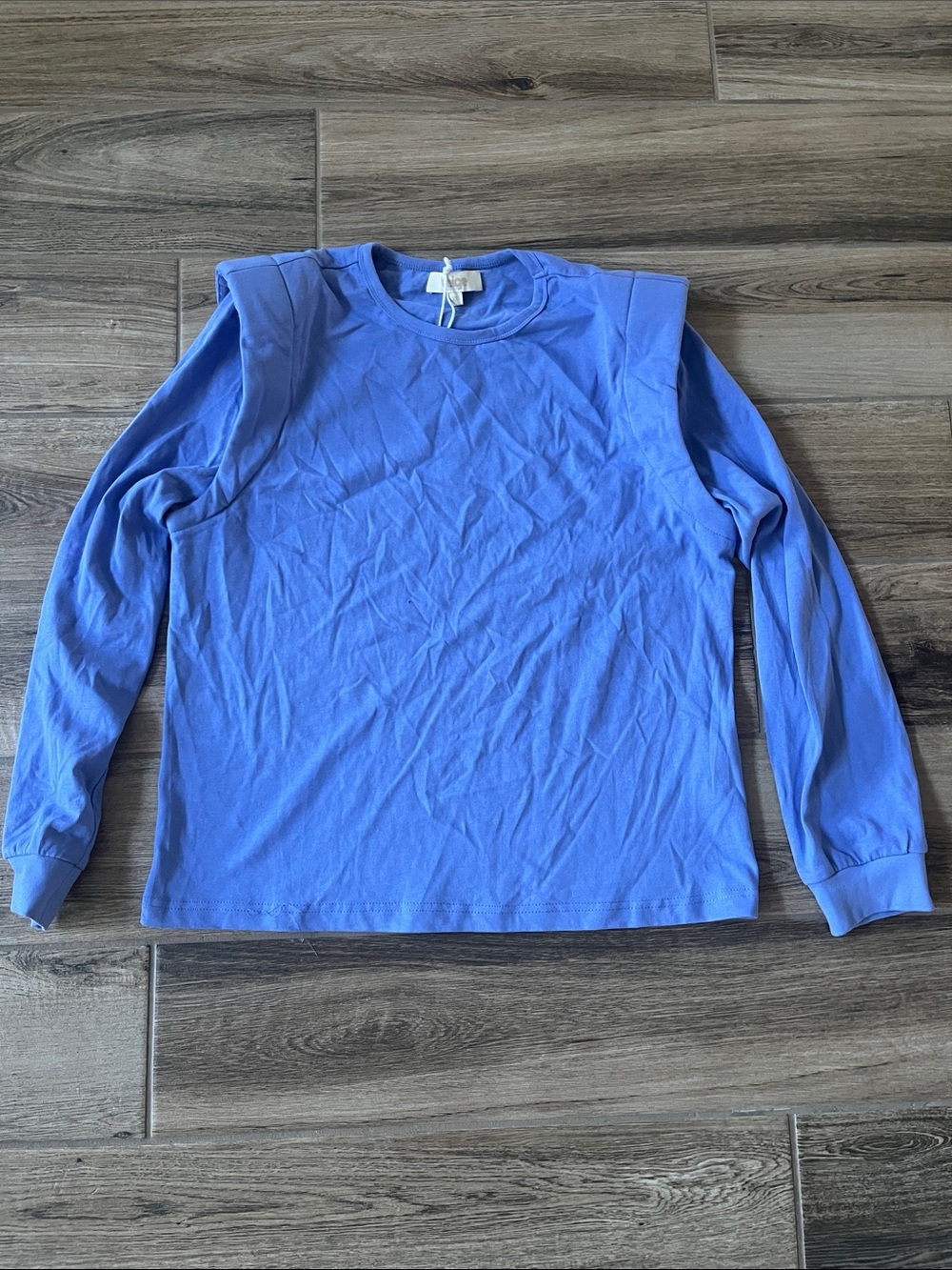 Beige NWT Lapel Shoulder T-Shirt Blue